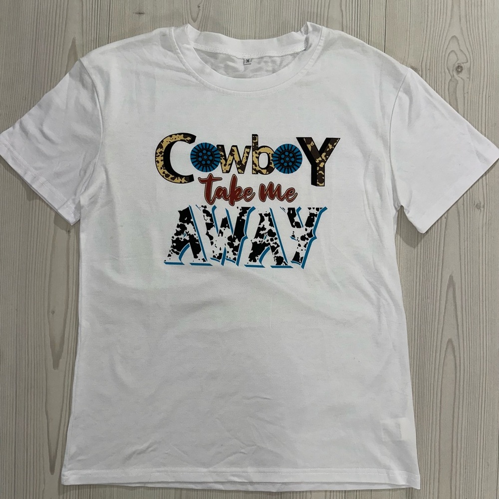 White 'Cowboy Take Me Away' Long Sleeve Tee
